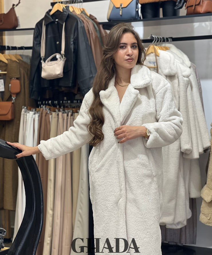 Manteau long en blanc