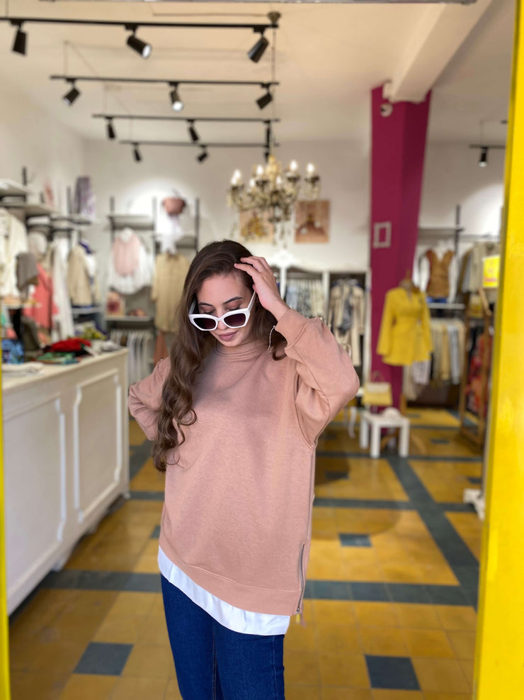 Sweat- Shirt oversize en marron