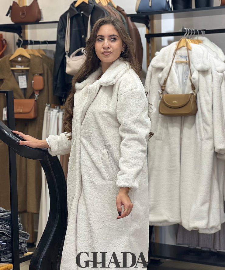Manteau long en blanc