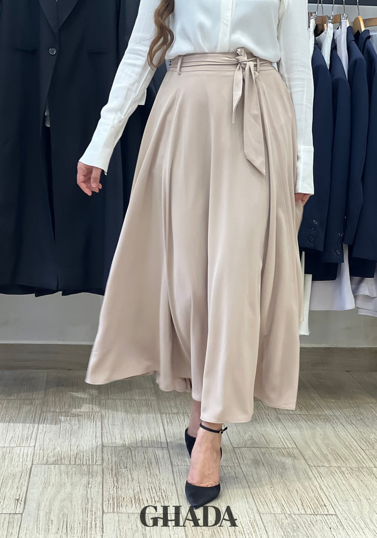 Jupe longue en beige