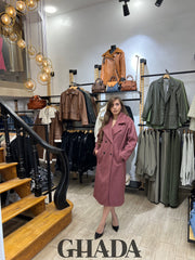 Manteau long double boutonnage