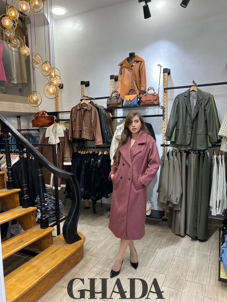 Manteau long double boutonnage