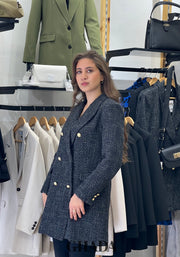 Veste longue en tweed