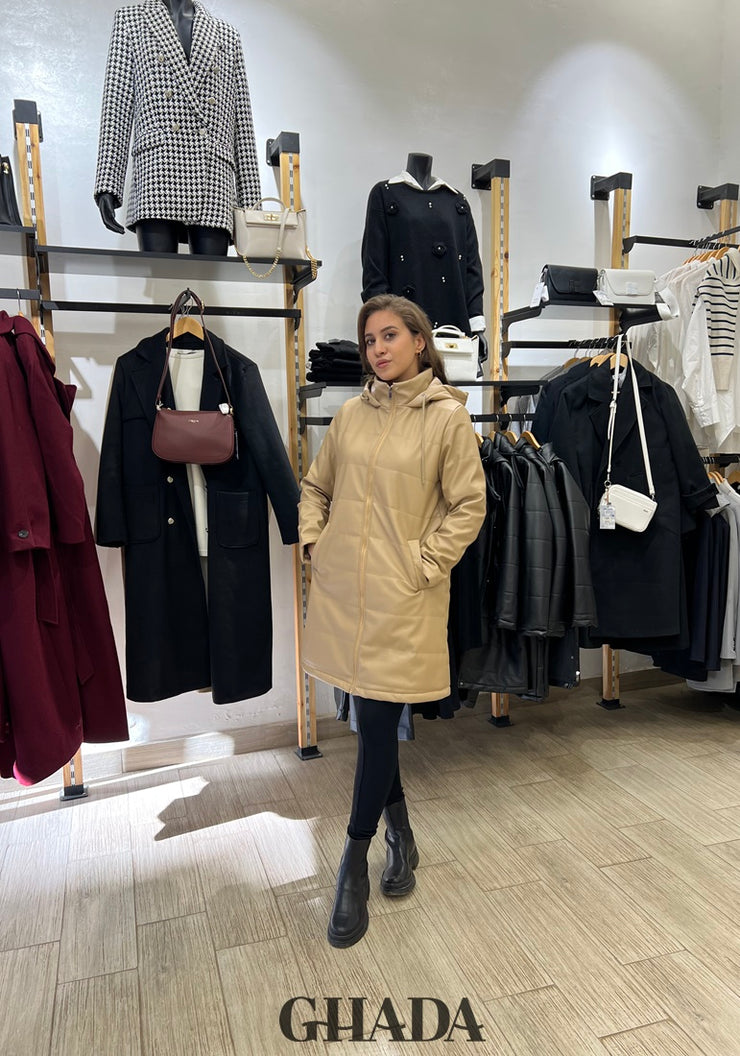 Doudoune en beige foncé