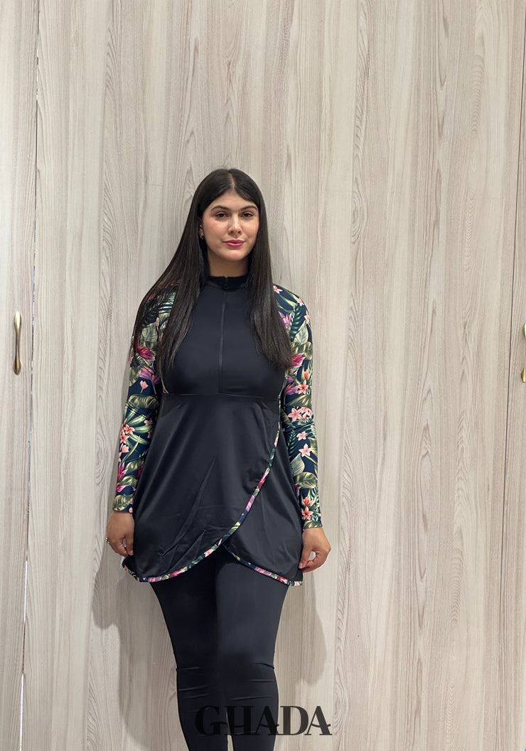 Maillot de bain burkini imprimé floral
