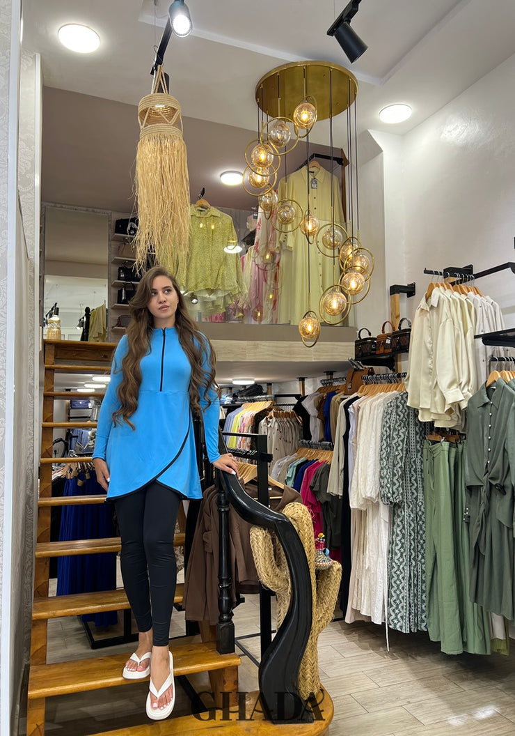 Maillot de bain burkini en bleu