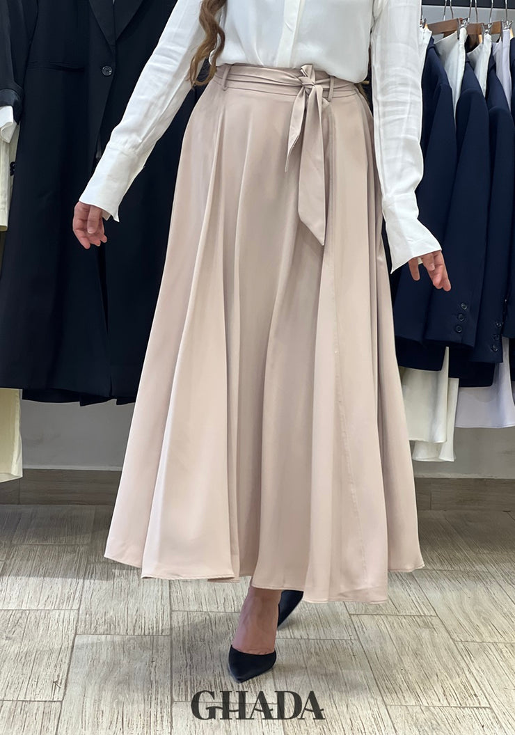 Jupe longue en beige