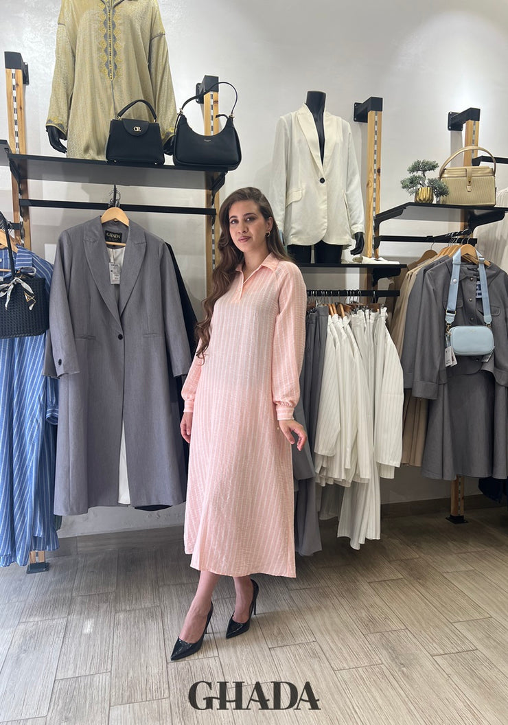 Robe - chemise à rayures