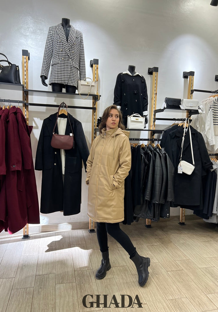 Doudoune en beige foncé
