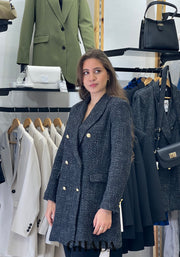 Veste longue en tweed
