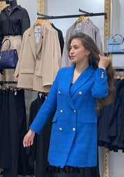 Veste bleue en tweed