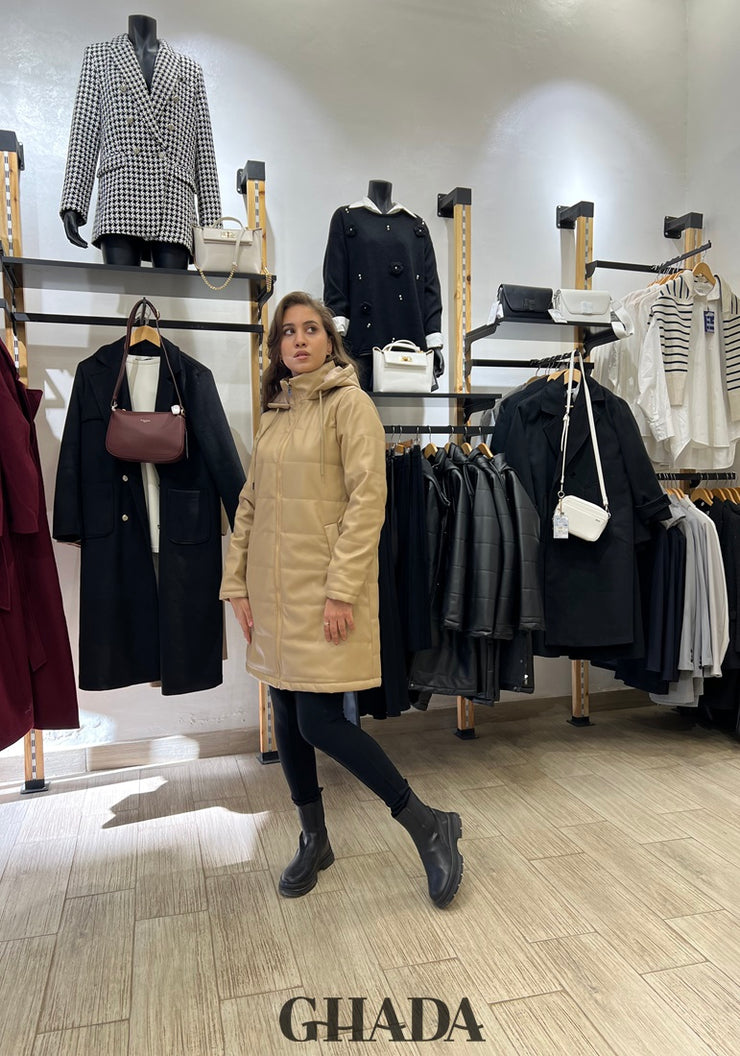 Doudoune en beige foncé
