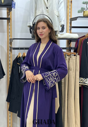 Abaya Kimono avec manches brodées