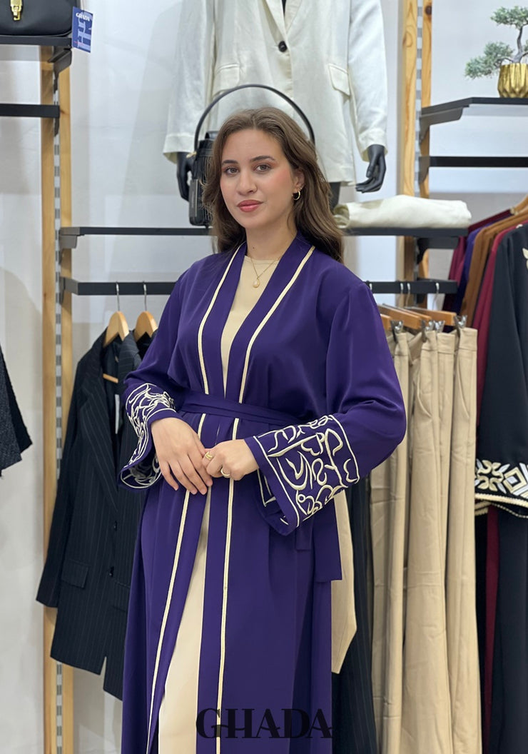Abaya Kimono avec manches brodées