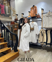 Manteau long en blanc