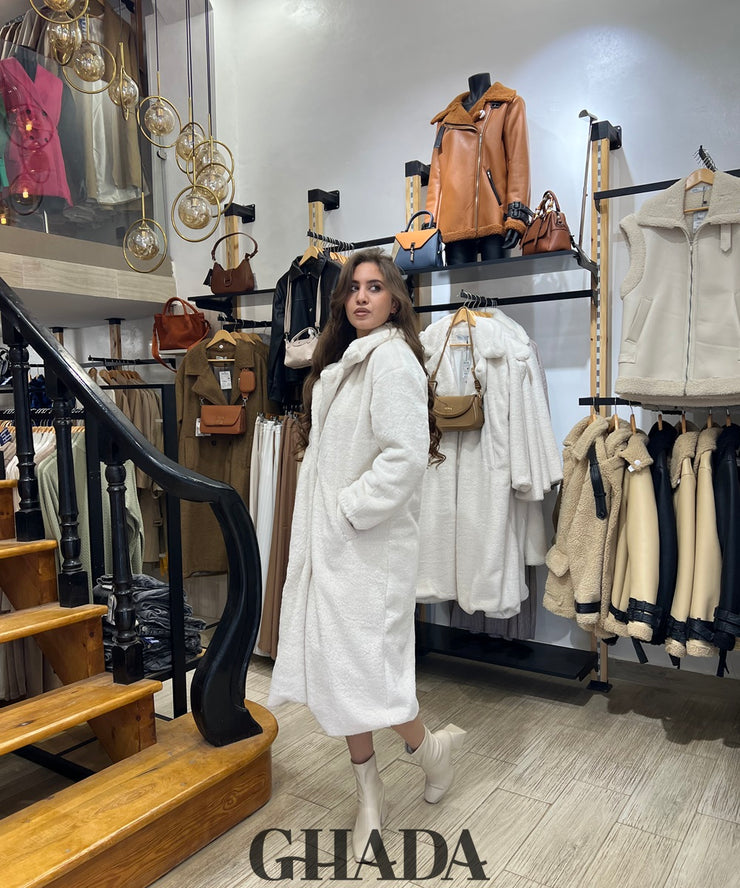 Manteau long en blanc
