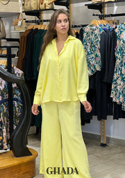 Ensemble en crepe jaune