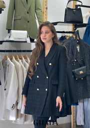 Veste longue en tweed