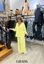 Ensemble en crepe jaune