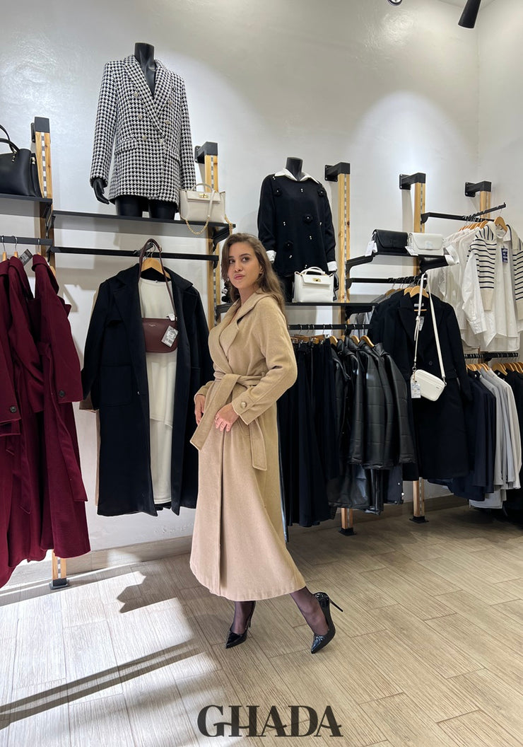Manteau long en beige