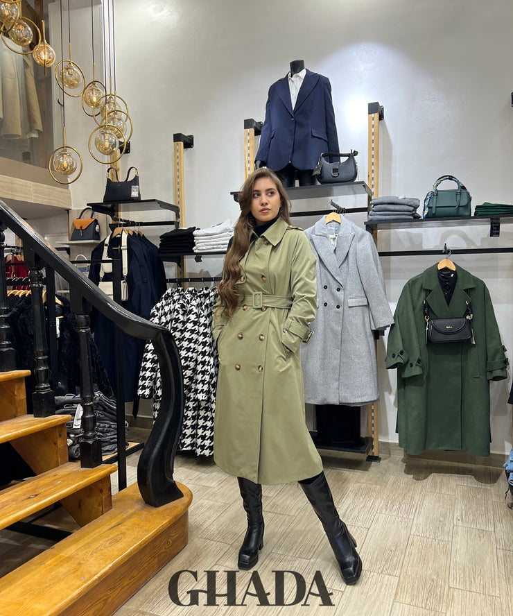 Trench long en vert