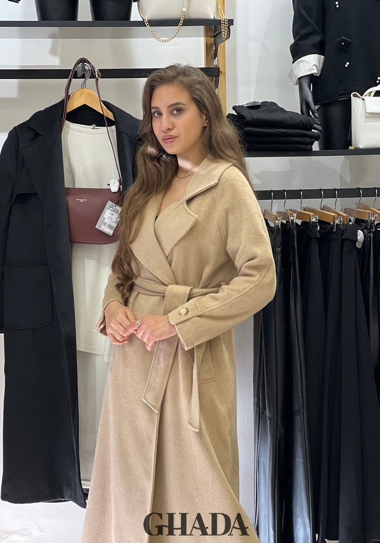 Manteau long en beige