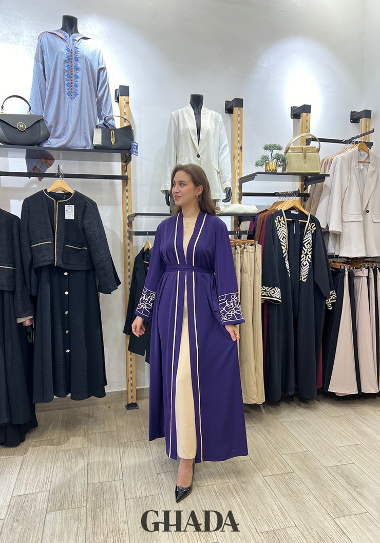 Abaya Kimono avec manches brodées