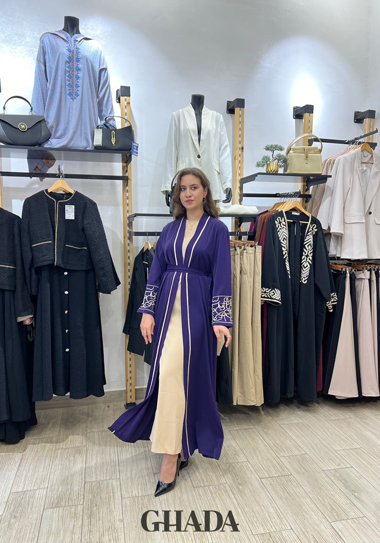 Abaya Kimono avec manches brodées