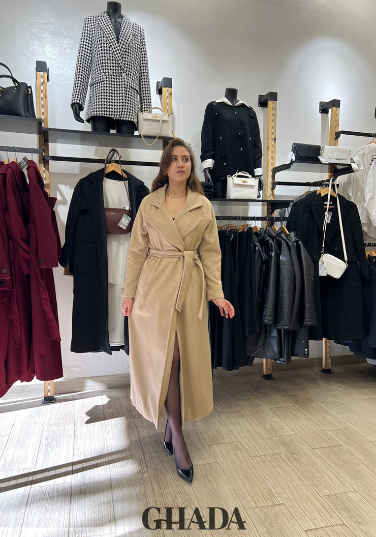 Manteau long en beige