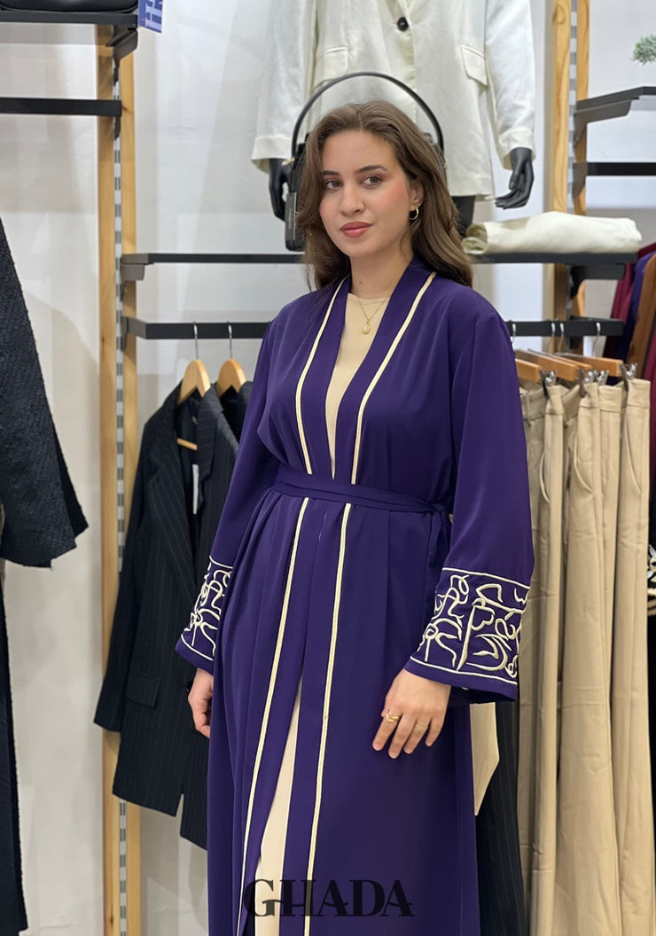 Abaya Kimono avec manches brodées