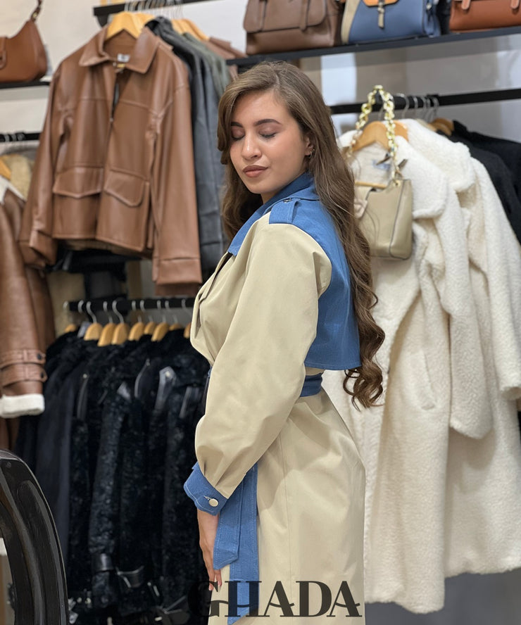Trench beige avec denim