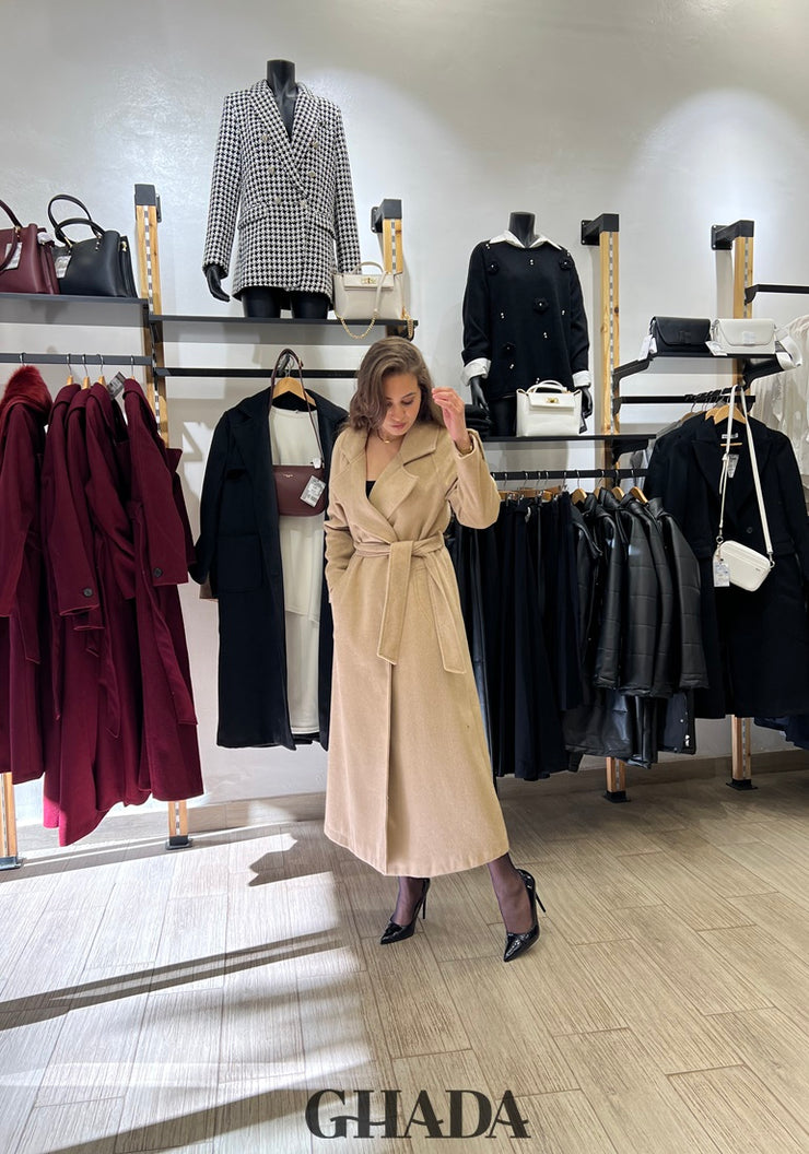 Manteau long en beige