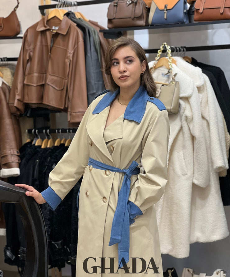 Trench beige avec denim