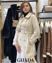 Trench long en beige