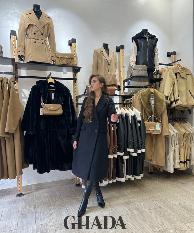 Manteau long en noir