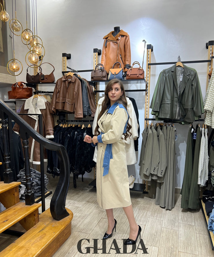 Trench beige avec denim