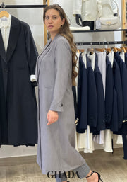 Veste longue en gris