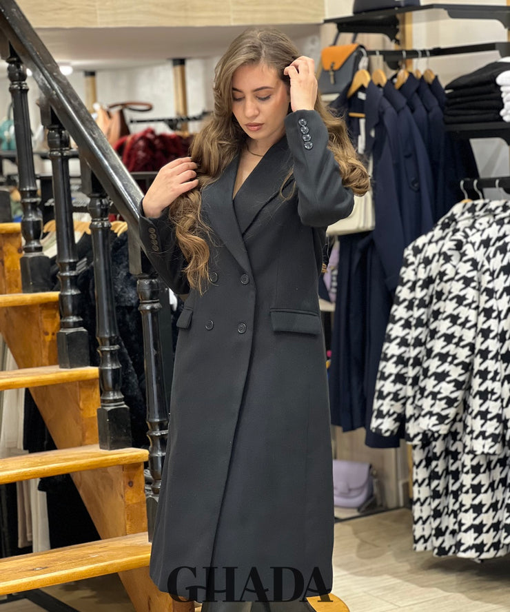 Manteau long en noir