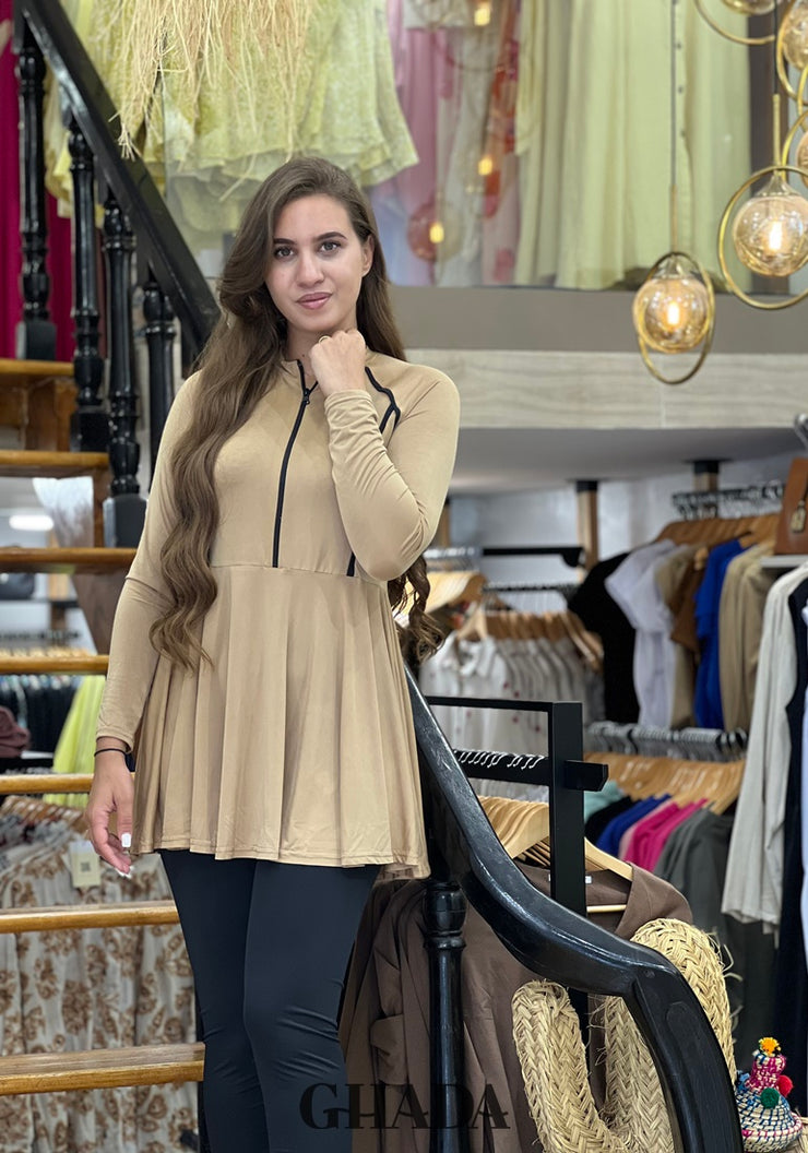Maillot de bain burkini en beige