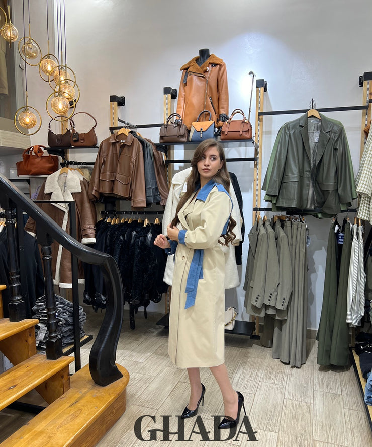 Trench beige avec denim