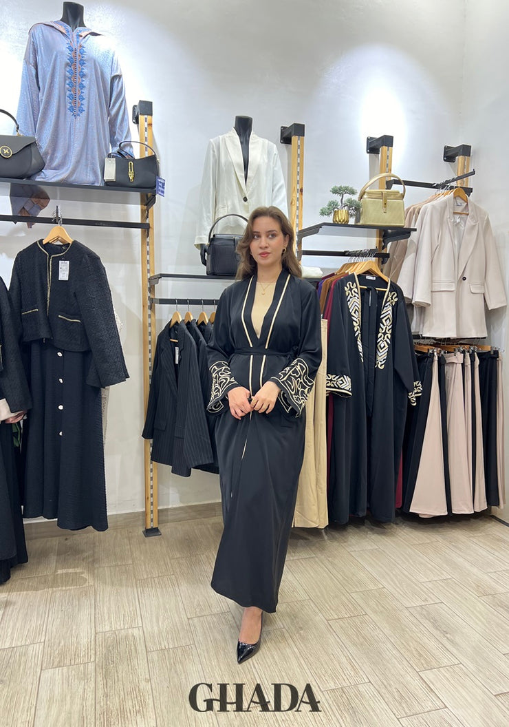 Abaya Kimono avec manches brodées