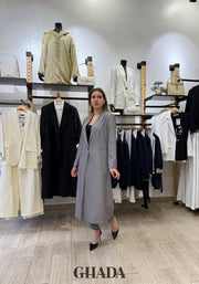 Veste longue en gris
