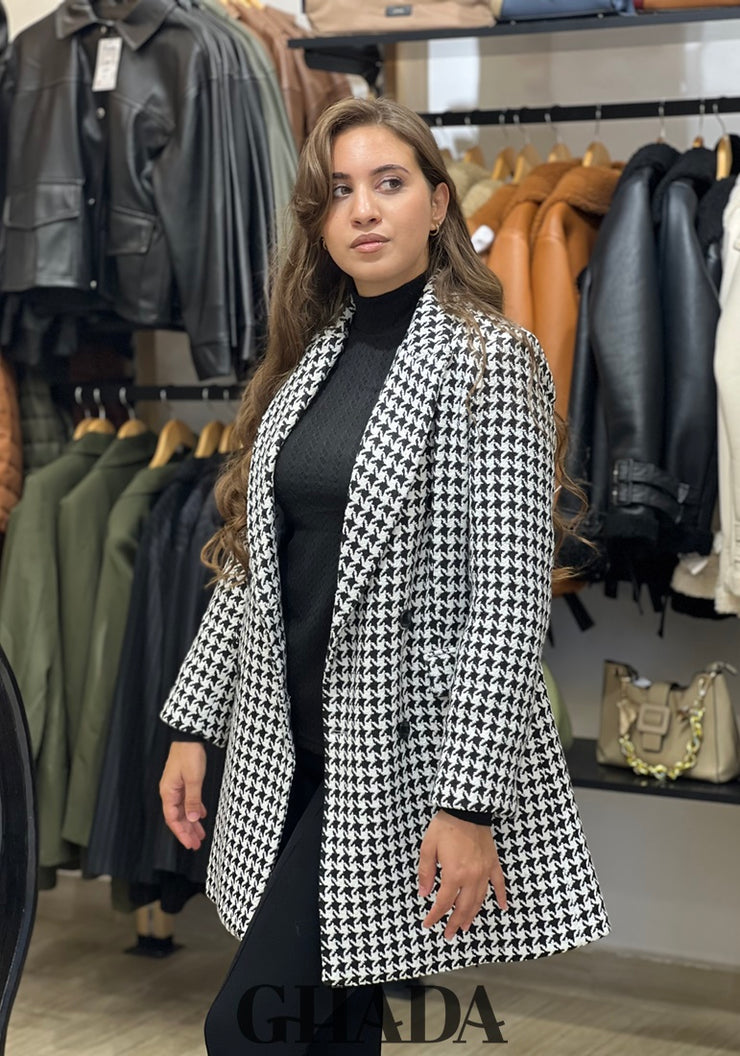 Veste longue en tweed