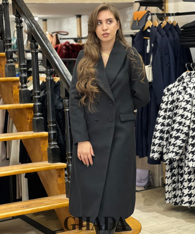 Manteau long en noir