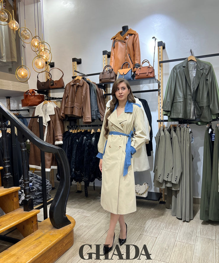Trench beige avec denim