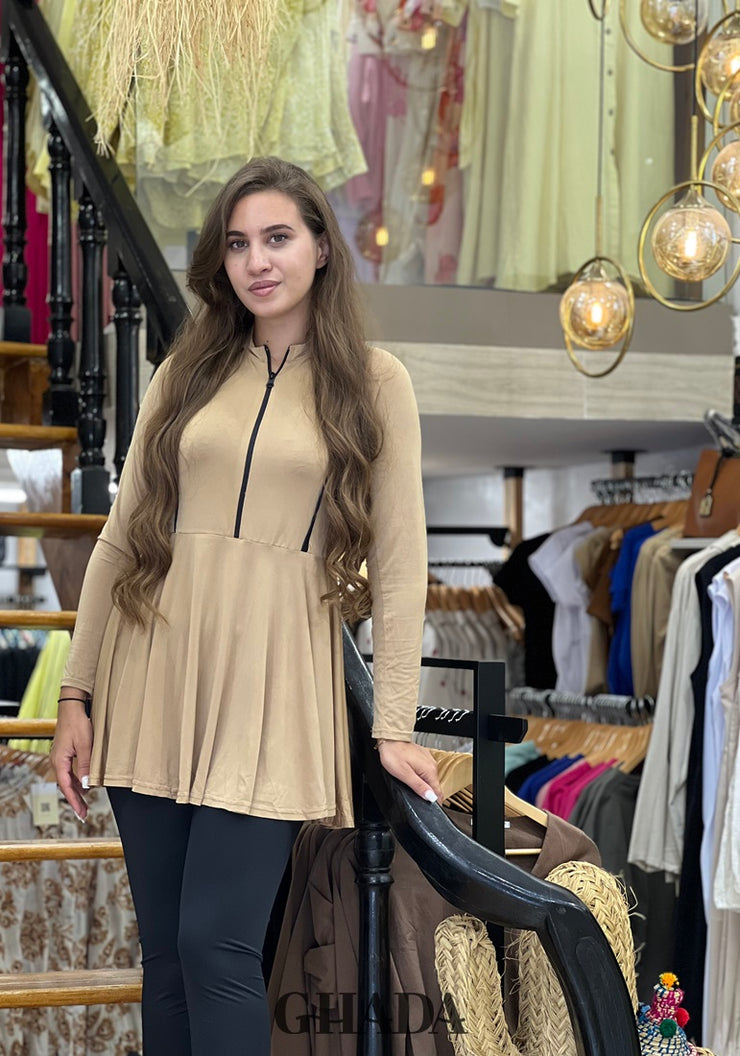 Maillot de bain burkini en beige