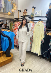 Ensemble beige en lin