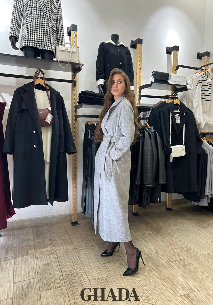 Manteau long en gris