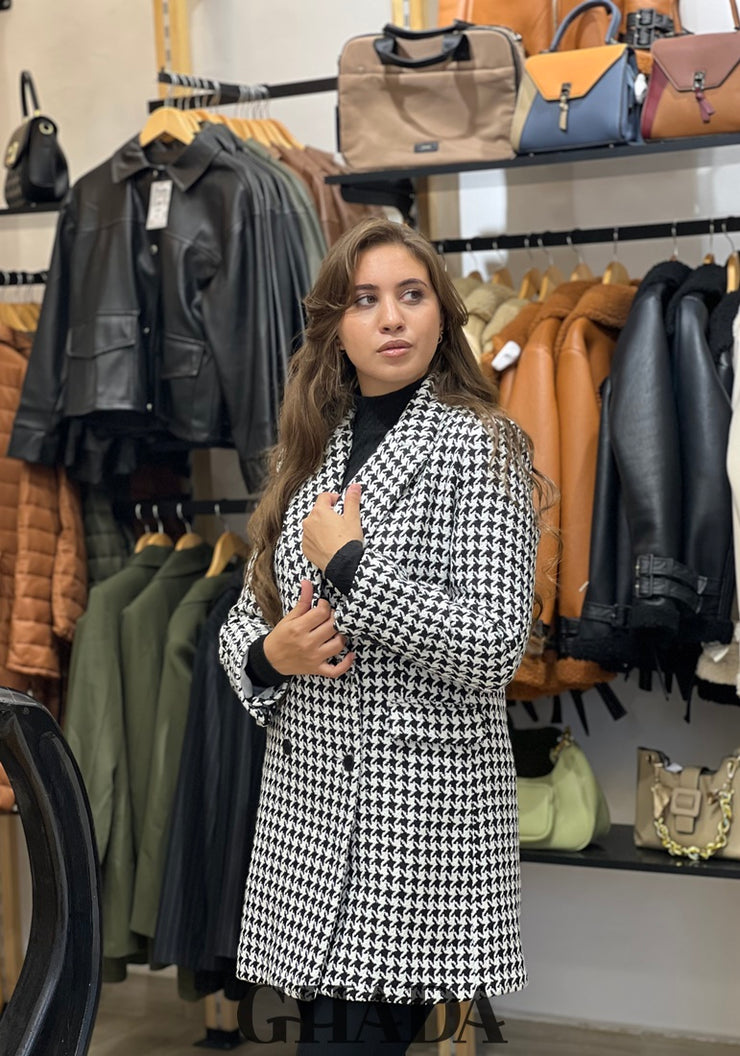 Veste longue en tweed