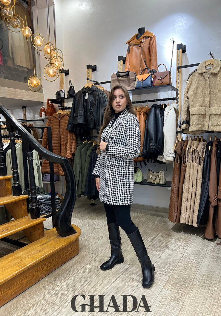 Veste longue en tweed